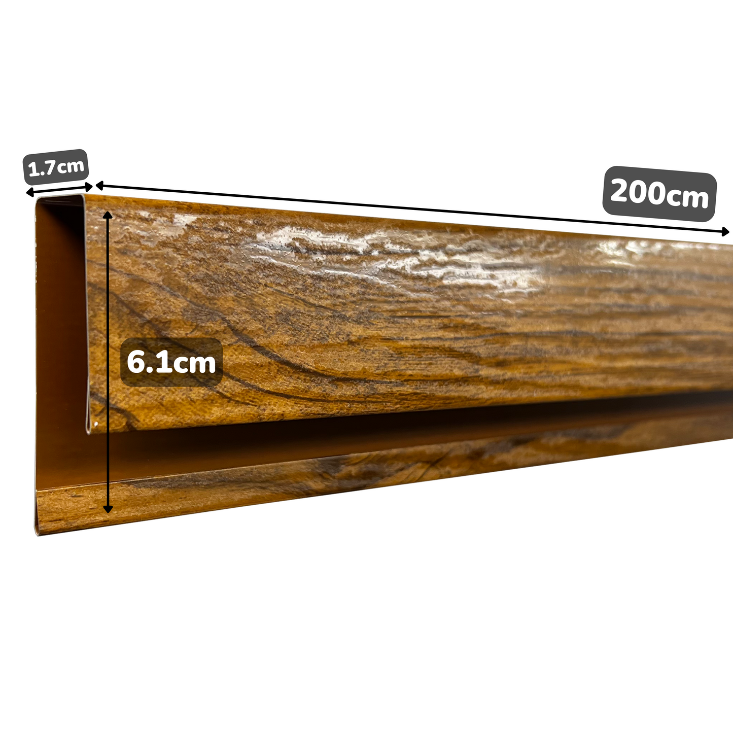 Profil lateral J pentru lambriu metalic, Stejar Striat
