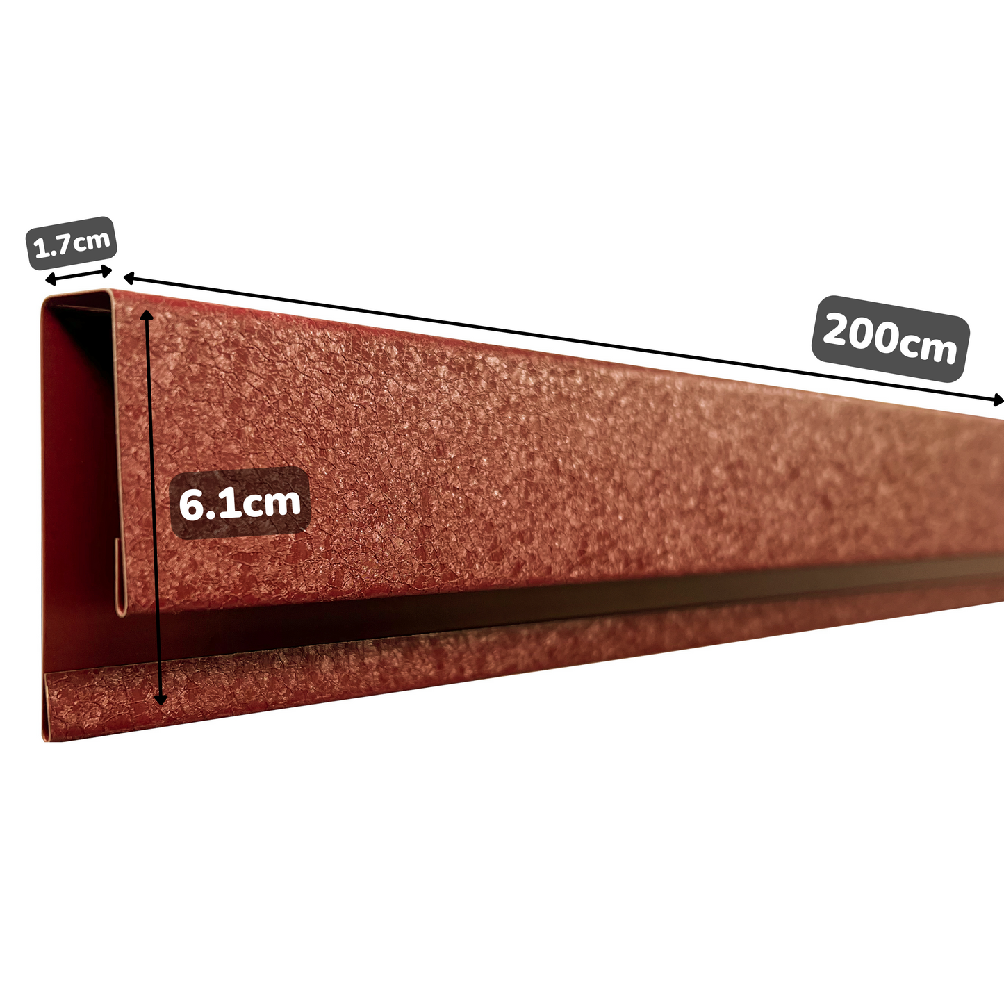 Profil lateral J pentru lambriu metalic, Cărămidă Roșie