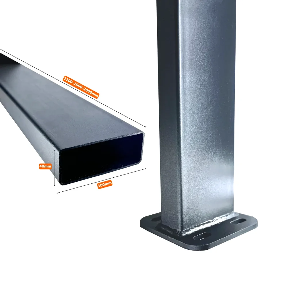 Mounting systems Post with welded base plate, product render